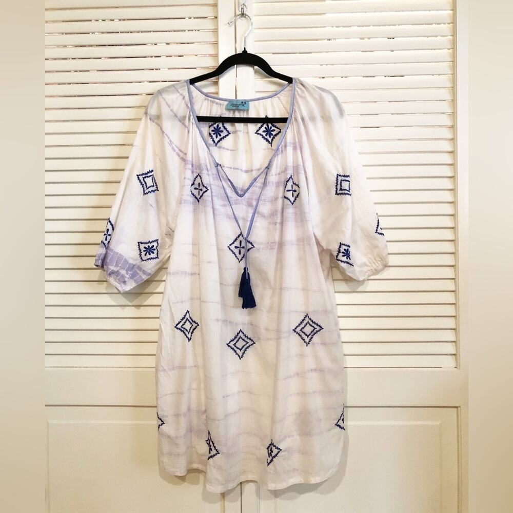 Letarte Embroidered Swim Cover With Tassels